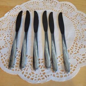 Set of 6 Vintage Stainless Steel Butter Knives Dorzel by Hull